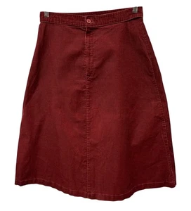 Vintage Retro Rust Cotton Blend Corduroy Full Midi A Line Skirt Hippie Boho 30" - Picture 1 of 8