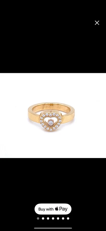 Chopard Happy Diamond 18k Yellow Gold Diamond Heart Bezel Ring size US 6 - Image 1 of 4