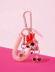 NUOVO Cartoon Network POWERPUFF GIRLS portachiavi FIORE portachiavi gancio BORSA CHARM - Foto 1 di 4