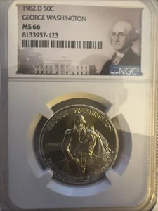 1982-D MS66 George Washington Commemorative Half Dollar NGC Special Label - Picture 1 of 5