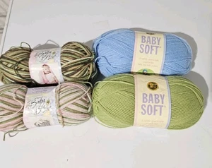 Baby Bee and Baby Soft Yarn - Light Camo and solids - 4 skeins - Picture 1 of 3