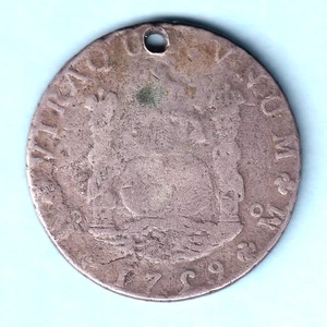 Mexico. 1759-MM 8 Reales - Pillar Dollar.. VG....holed - Picture 1 of 2
