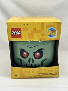 Lego grün Skelett Zombie Aufbewahrung Kopf Behälter NEU Halloween Deko klein - Bild 1 von 6