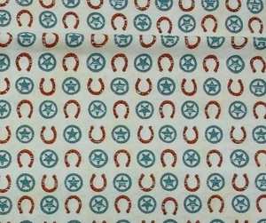 Moda Home On the Range Cream Red Horseshoes Stars Deb Strain BTHalf Y #4 - Picture 1 of 7