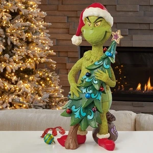 Estatua de árbol robando Grinch de vacaciones por Jim Shore Navidad NUEVA EN CAJA - Imagen 1 de 3