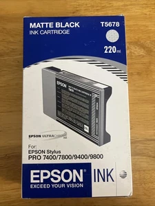 Original Epson T5678 Matt Black Tinte 220ml STYLUS 7800 9800 (Ex. 06/2007) - Bild 1 von 3