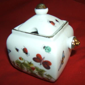 Spring Time Royal Crown Japan Jam Jelly Jar Lid tea service porcelain ladybug - Picture 1 of 11