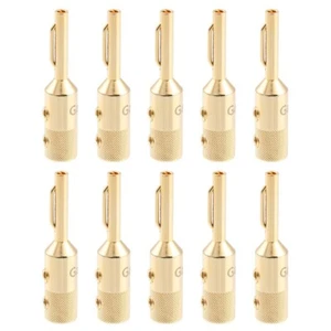 10 STCK. Reines Kupfer Bananen Stecker für Lautsprecherkabel vergoldet - Bild 1 von 8