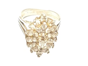Anello in argento sterling con pietre lucide - misura 7 - .925 - Foto 1 di 3