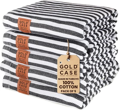 Juego de 5 toallas de playa turcas Gold Case - 100 % algodón grandes toallas de baño turcas 7 Foto 1 de 4