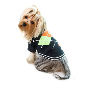 Klippo Dog Clothes Argyle Pattern Turtleneck Sweater  XS-XL Puppy Pet warm