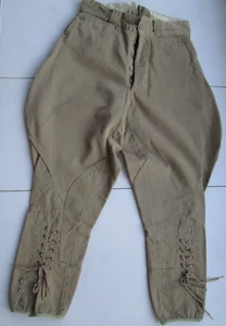 Vintage Jodhpurs riding pants baggy breeches khaki military? cotton uniform S? - Picture 1 of 17