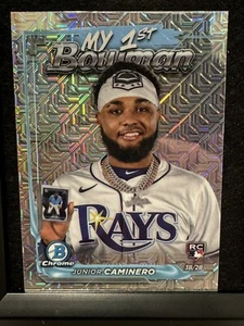 2024 Bowman Chrome Junior Caminero #M1B-11 My 1st Bowman Mojo Refractor RC Rays - Picture 1 of 2