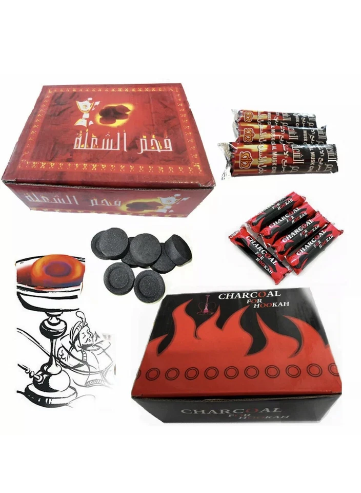 Hookah Charcoal Shisha Coal Quick Light 100 pcs Discs BOX Burner Sheesha Tablets - Image 1 of 1