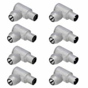 Conector coaxial de TV hembra adaptador de ángulo 90° cable de antena conector y hembra IEC - Imagen 1 de 4
