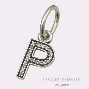 Authentic Pandora Sterling Silver Hanging Letter "P" Pendant   791328CZ - Picture 1 of 1