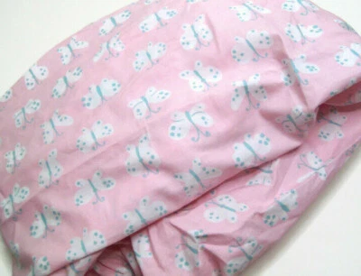 Pottery Barn Kids Preppy Butterfly Pink Butter Fly Crib Toddler Fitted Sheet - Image 1 of 4