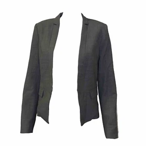 David Lawrence Open Jacket Womens Size 10 Grey Pinstripe Wool Blend Business - Picture 1 of 8