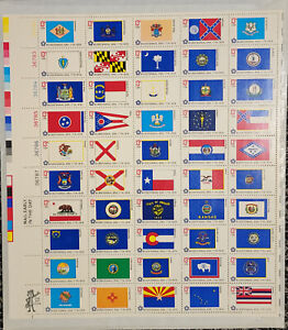 Scott #1682a (1633-82) Flags of America Sheet of 50 Stamps - MNH