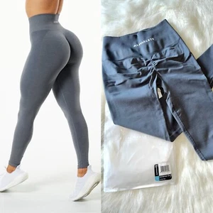 NEW Alphalete Amplify Titanium Leggings Sz Small S Seamless Scrunch Grey - Picture 1 of 15