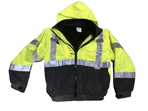 IronWear 6405-LB Class 3 Adult Size Medium High Vis Coat Removable Zip Fleece - Picture 1 of 9