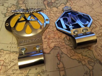 CLASSIC AA CAR BADGE BAR FITTING 3/4  AND RAC BADGE 1945-1967 COLLECTABLE - Image 1 of 3