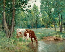 HD Print Oil painting Picture Animals Cows in the pasture on canvas L328