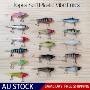 16X Vibe Soft Plastic Lure 98mm 21g Mullet Barra Snapper Bass Lure Top Jigging - Picture 1 of 6