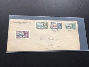 Turks Island 1935 FDC + Complete Set of Silver Jubilee #SG187-190 + Local Usage? - Picture 1 of 2