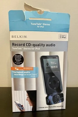 Gravador de voz estéreo Belkin TuneTalk para iPod Classic - Difícil de encontrar! - Imagem 1 de 4