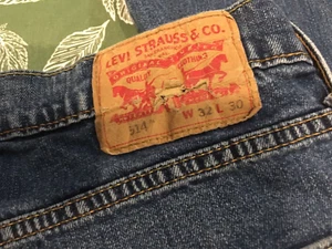 Levis 514 blaue Herrenjeans 32 W x 30 L gerade Passform Denim waschen Beschreibung lesen - Bild 1 von 5