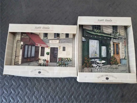 2pcs SCOTT STEELE ARCHITECTURAL 3-D RELIEF WALL ART PLAQUES TILES Cover