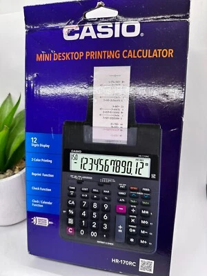 Casio HR-170RC Mini Desktop Printing Calculator - Black - Image 1 of 2