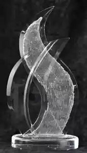 Modernist Lucite Acrylic Muniz Sculpture, Clear White, Vintage, 27" x 14" - Picture 1 of 3