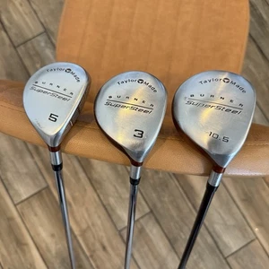TaylorMade Burner Super Steel Set 3, 5 Woods S-Flex & Driver 10.5 R-flex RH - Picture 1 of 10