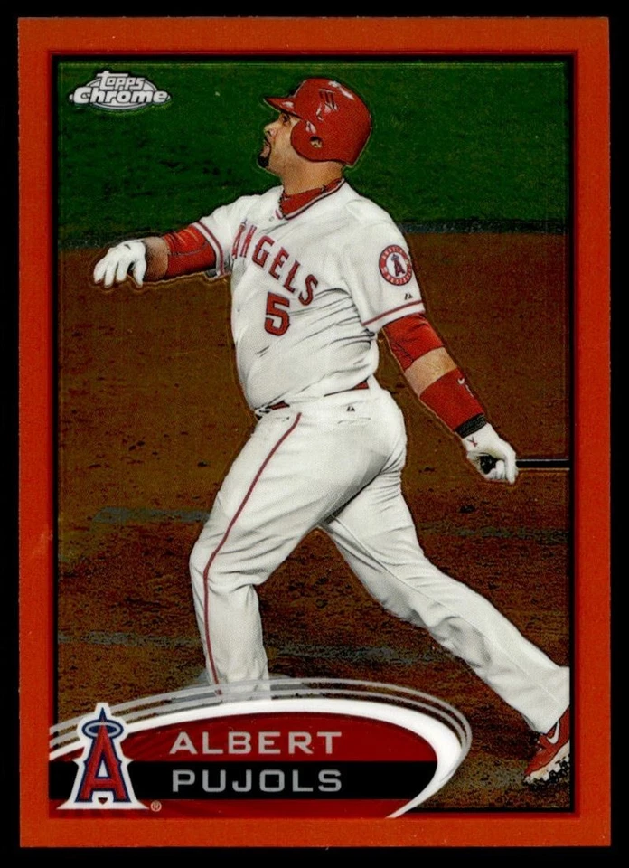2012 Topps Chrome Orange Refractor Albert Pujols Angels #80 C23 - Image 1 of 2