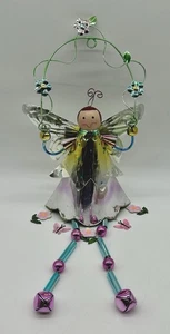 Farfalla angelo fata rosso e verde in metallo da appendere ornamento in metallo - Foto 1 di 13