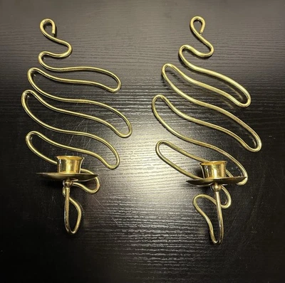 Aplique de pared de latón vintage Par candelabro decoración años 90 ecléctico Foto 1 de 3