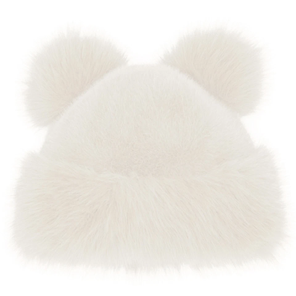 C.C Mujer Boutique Súper Suave Imitación Piel Doble Pom Cubo Invierno Animal Oreja Sombrero Foto 1 de 1