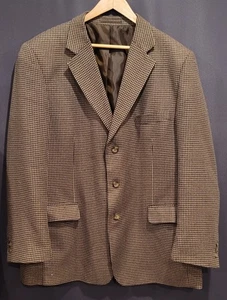 Mens 48B Tweed Blazer Brown Black Protocol - Picture 1 of 10