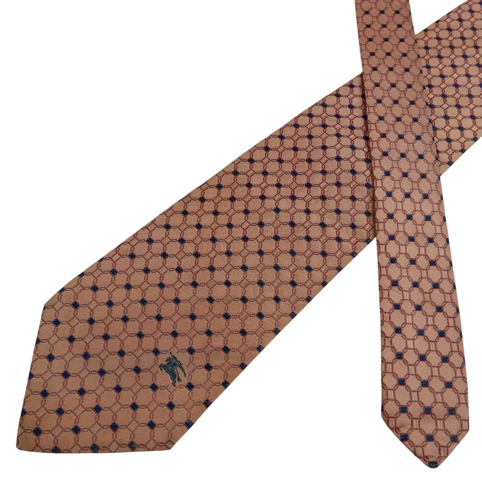 Burberry Tie Silk Pink Geometric Italy (US Import Tax Included) - Image 1 of 4