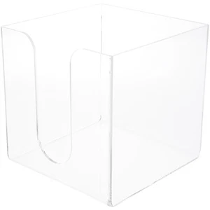Soporte para servilletas de acrílico transparente Plymor, 6,25" H x 6,25" W x 6,25" D (sostiene servilletas de 6") - Imagen 1 de 2