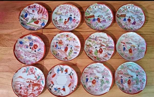 Vintage japanische Porzellan Geisha Ware, 12 Untertassen - Bild 1 von 16