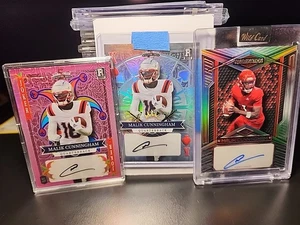3 Malik Cunningham Joker 5 Card Draw Autograph Football Wild Card Alumination - Picture 1 of 14