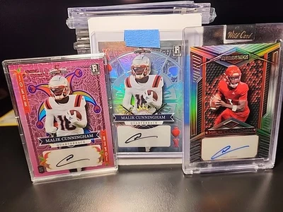 3 Malik Cunningham Joker 5 Card Draw Autograph Football Wild Card Alumination - Image 1 of 4