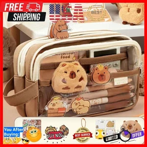 Capybara Borsa Stazionaria con Scomparti con Adesivo Pendente per Ufficio Scuola - Foto 1 di 18