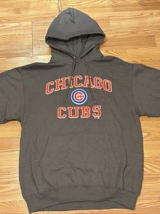 Chicago Cubs Hoodie Mens Large Grey MLB Baseball Pullover Sweatshirt Fanatics - Picture 1 of 7