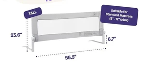 Paquete de 1 rieles de cama ComfyBumpy para niños pequeños 55,5" L x 19,5" H | rieles de cama para niños pequeños... - Imagen 1 de 10