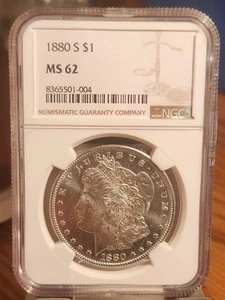 1880 S Morgan Dollar, NGC MS62, Crisp with High Luster Semi Pl LOOKS PL! - Picture 1 of 4