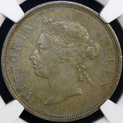 Moneda de 50 centavos de plata Victoria 1891 Straits Settlements, NGC XF45 baja acuñación Foto 1 de 4
